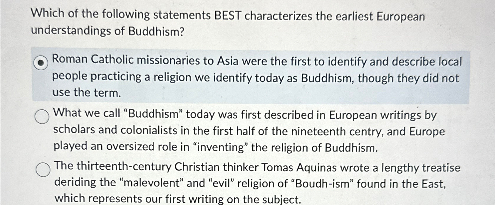 Solved Which of the following statements BEST characterizes | Chegg.com
