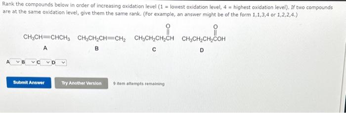 Solved Rank the compounds below in order of increasing | Chegg.com