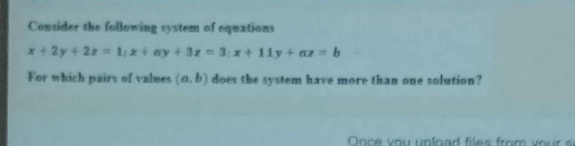 Solved Consider the following system of equations * + 2y + 2 | Chegg.com