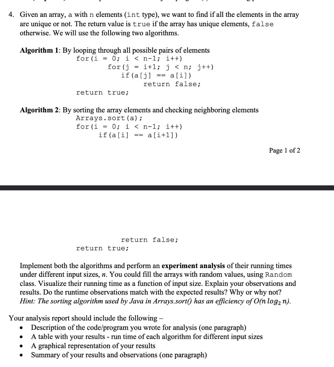 Solved Given an array, a with n ﻿elements (int type), ﻿we | Chegg.com