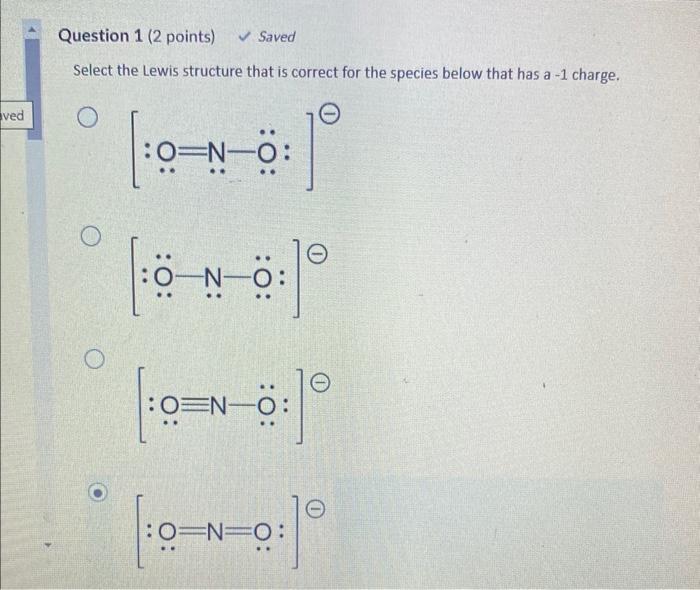 Solved Select the Lewis structure that is correct for the | Chegg.com