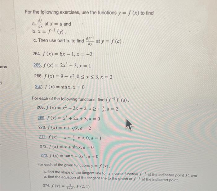 Solved The Following Exercises, Use The Functions Y=f(x) To | Chegg.com