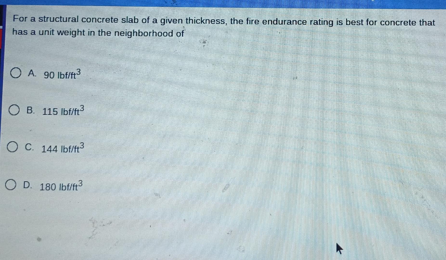 [Solved] For a structural concrete slab of a given th