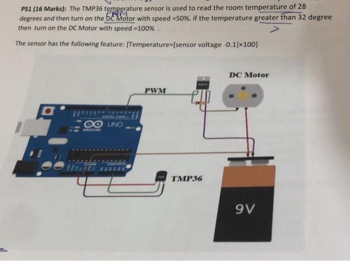 Solved PS1 (16 Marks): The TMP36 temperature sensor is used | Chegg.com