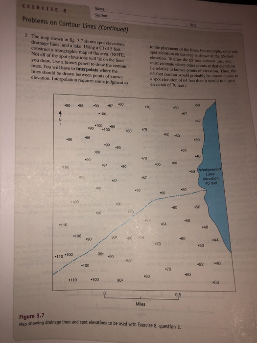 Solved EXERCISE 3 Nome Section Problems on Contour Lines | Chegg.com