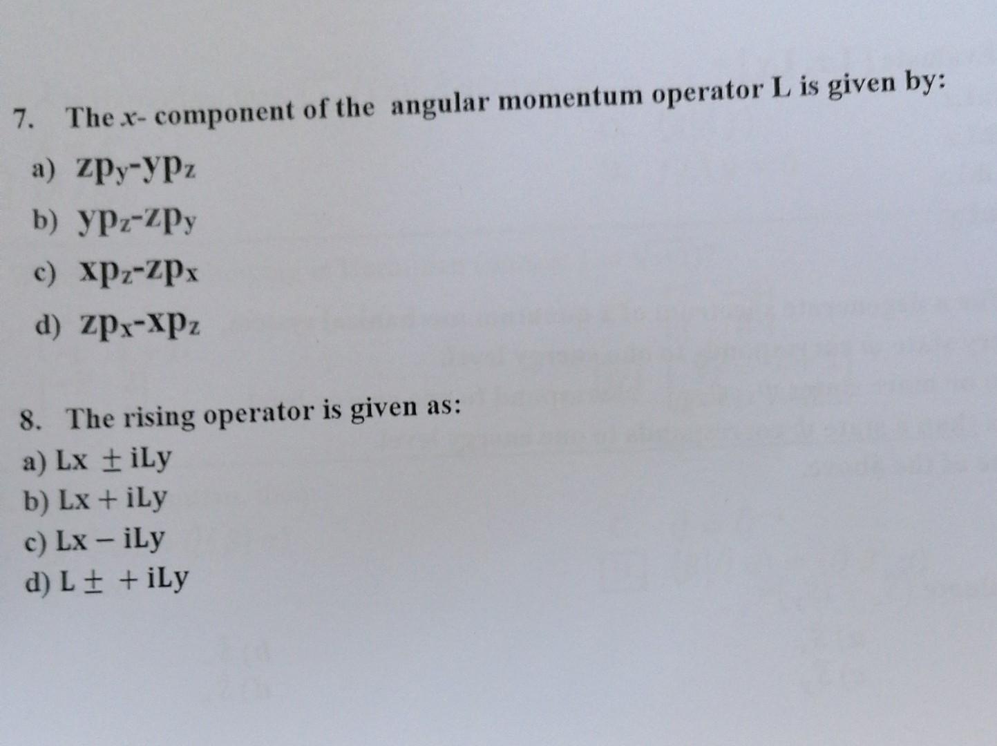 Solved 7. The x-component of the angular momentum operator L | Chegg.com