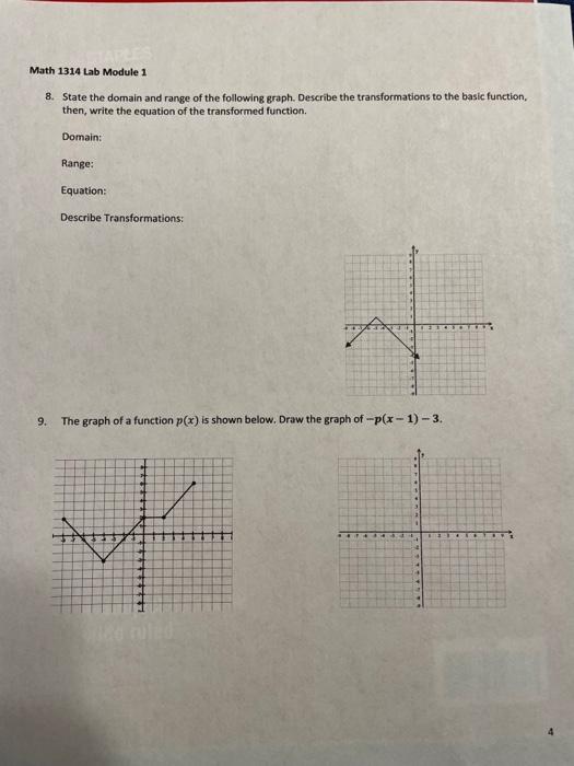 Solved 8. State the domain and range of the following graph 