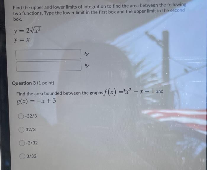 Solved Find the upper and lower limits of integration to | Chegg.com