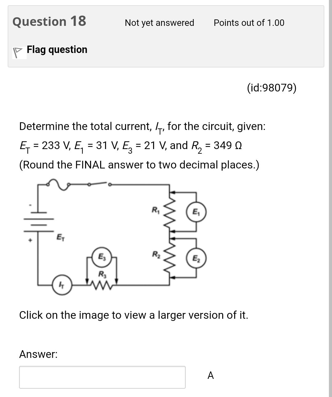 Solved Determine The Total Current, IT, For The Circuit, | Chegg.com