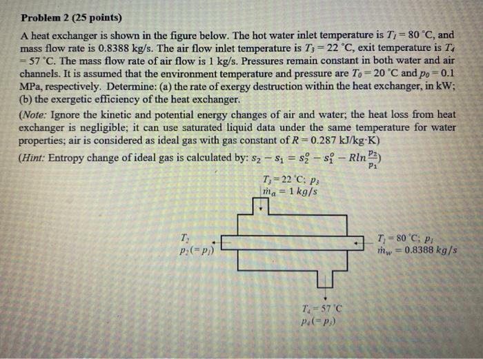 Solved Problem 2 (25 Points) A Heat Exchanger Is Shown In | Chegg.com