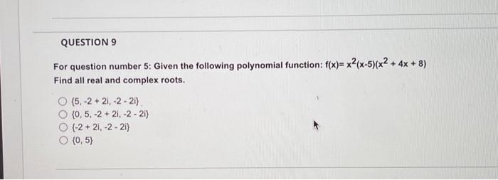 Solved For question number 5 : Given the following | Chegg.com