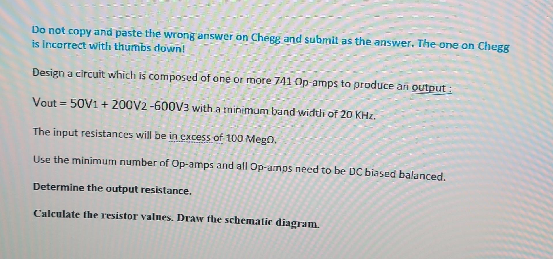 Solved Do not copy and paste the wrong answer on Chegg and | Chegg.com
