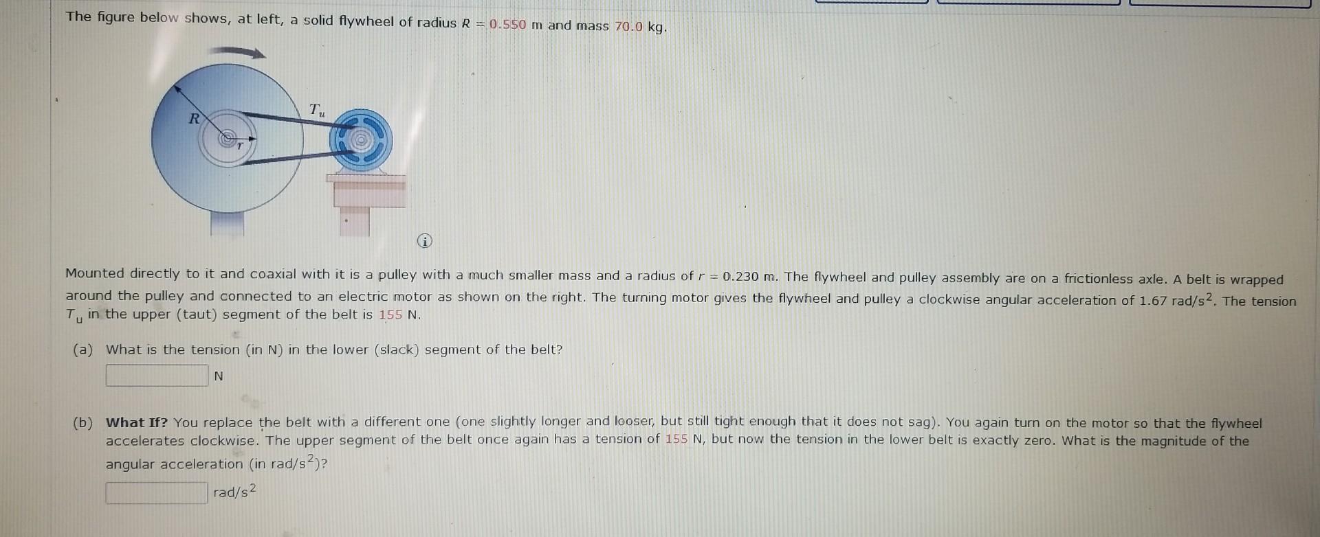 Solved The Figure Below Shows, At Left, A Solid Flywheel Of | Chegg.com