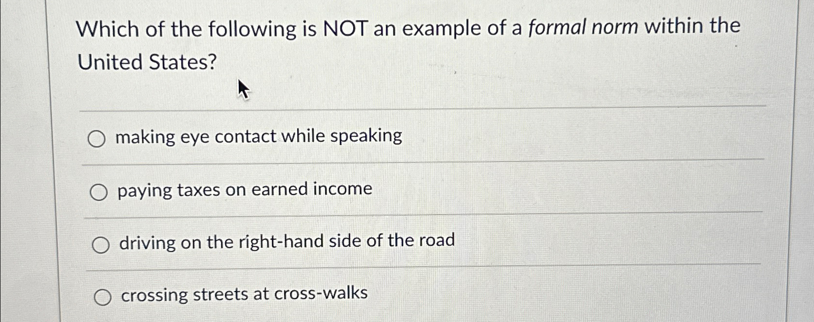Solved Which of the following is NOT an example of a formal | Chegg.com