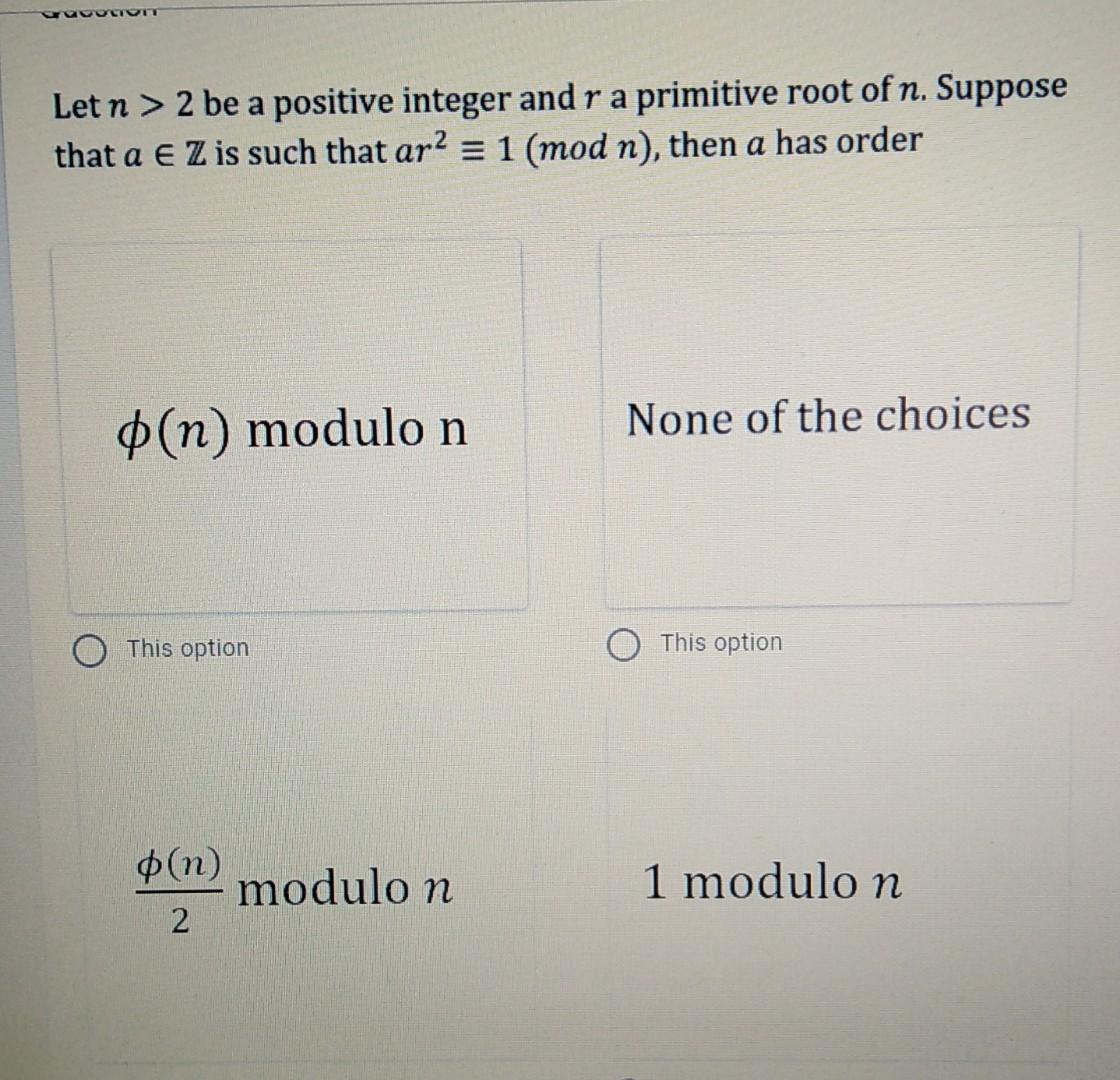 Solved VUCTOTU Let n > 2 be a positive integer and r a | Chegg.com