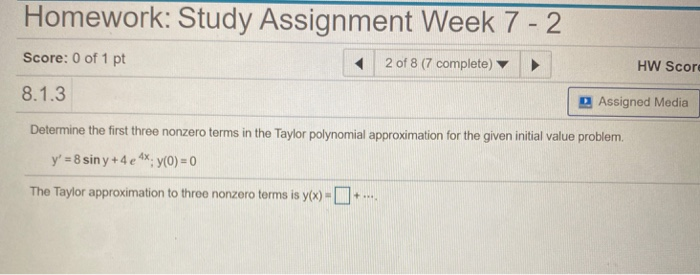 Solved Homework: Study Assignment Week 7 - 2 Score: 0 of 1 | Chegg.com