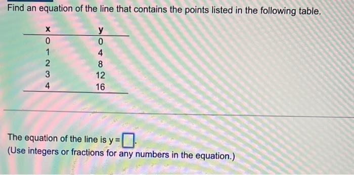 Solved Find an equation of the line that contains the points | Chegg.com