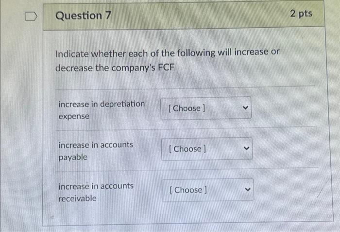 Solved D Question 7 Indicate whether each of the following | Chegg.com