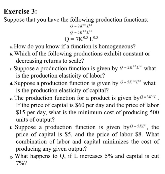 Solved Exercise 3: Suppose that you have the following | Chegg.com
