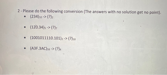Solved 2 - Please do the following conversion (The answers | Chegg.com