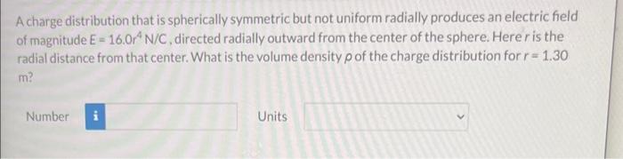 Solved A charge distribution that is spherically symmetric | Chegg.com