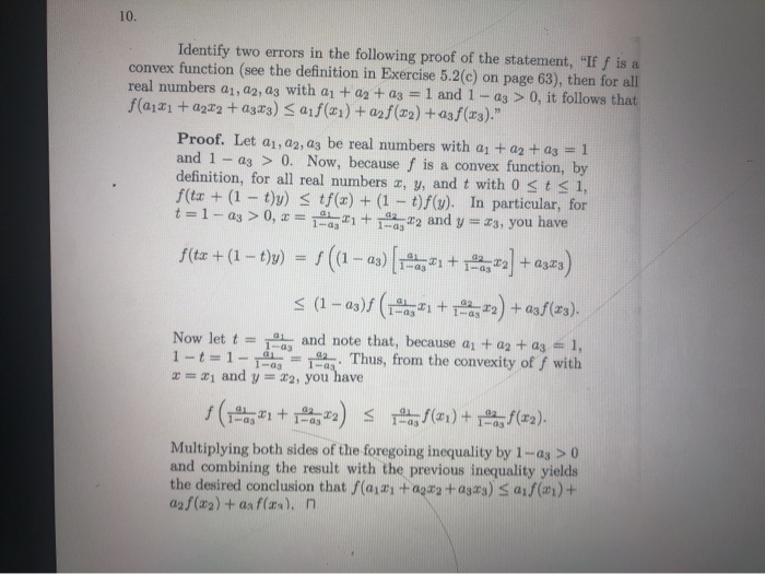 Solved Identify two errors in the following proof of the | Chegg.com