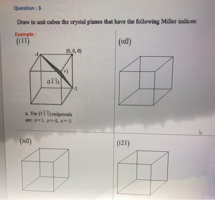 Solved Question : 1 Draw direction vectors in unit cells for | Chegg.com