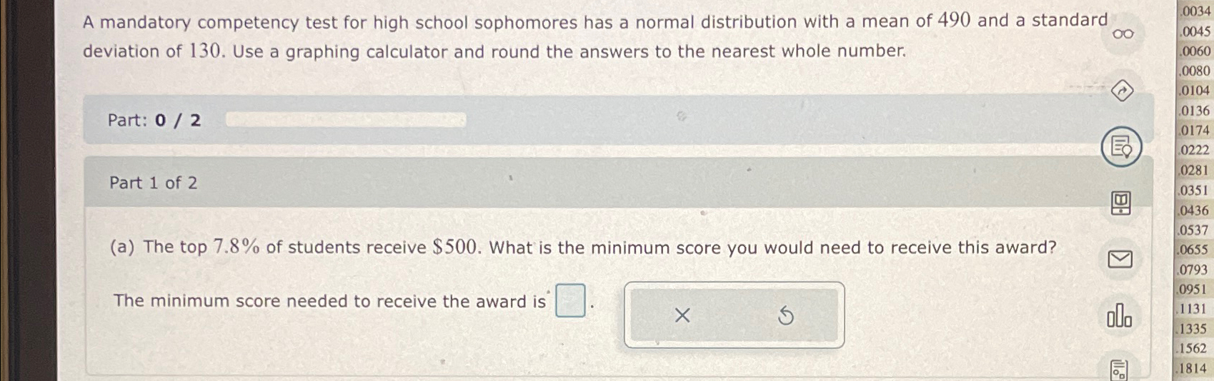Solved A mandatory competency test for high school | Chegg.com