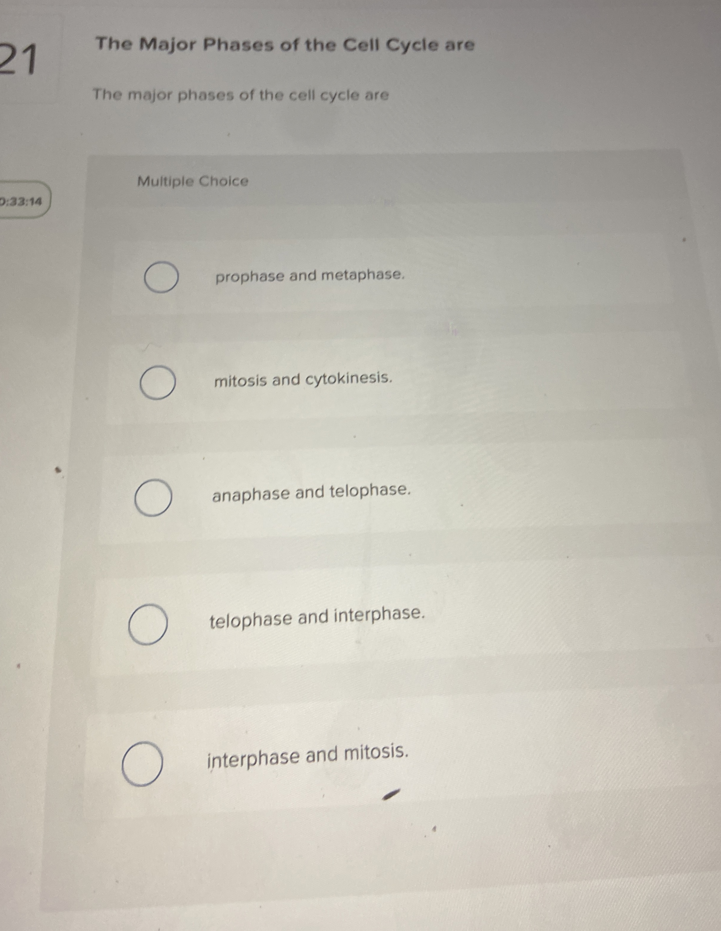 Solved The Major Phases of the Cell Cycle areThe major | Chegg.com