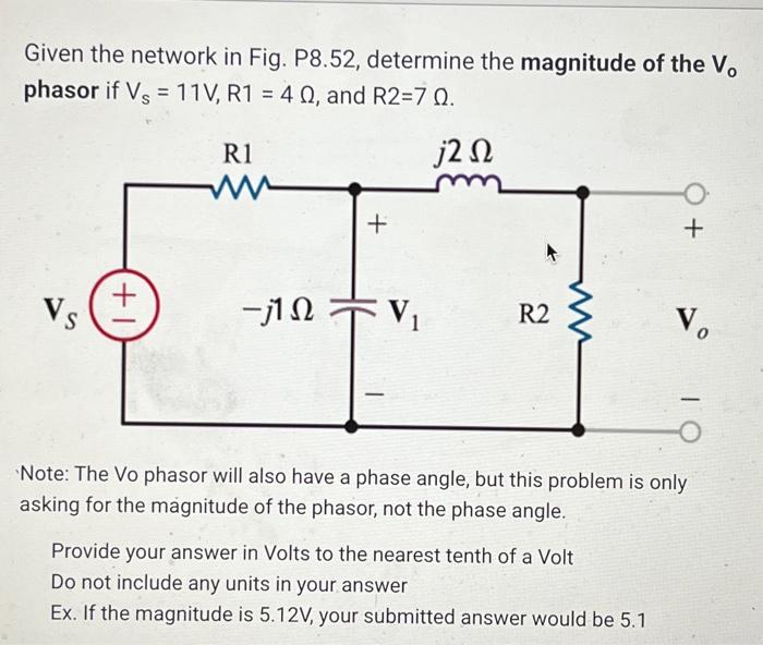 Solved Given The Network In Fig. P8.52, Determine The | Chegg.com