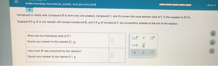 Solved Understanding Theoretical Actual, And Percent Yield | Chegg.com