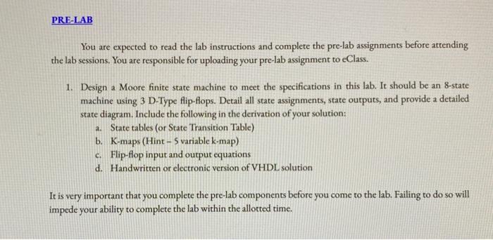 PRE-LAB You are expected to read the lab instructions | Chegg.com