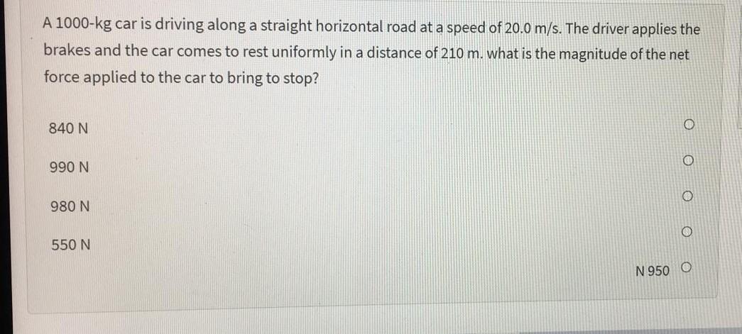 solved-a-1000-kg-car-is-driving-along-a-straight-horizontal-chegg