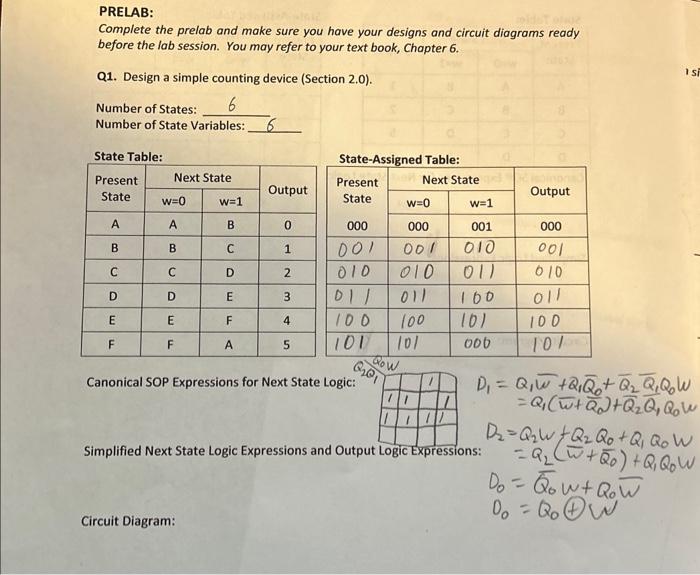 Solved PRELAB: Complete the prelab and make sure you have | Chegg.com