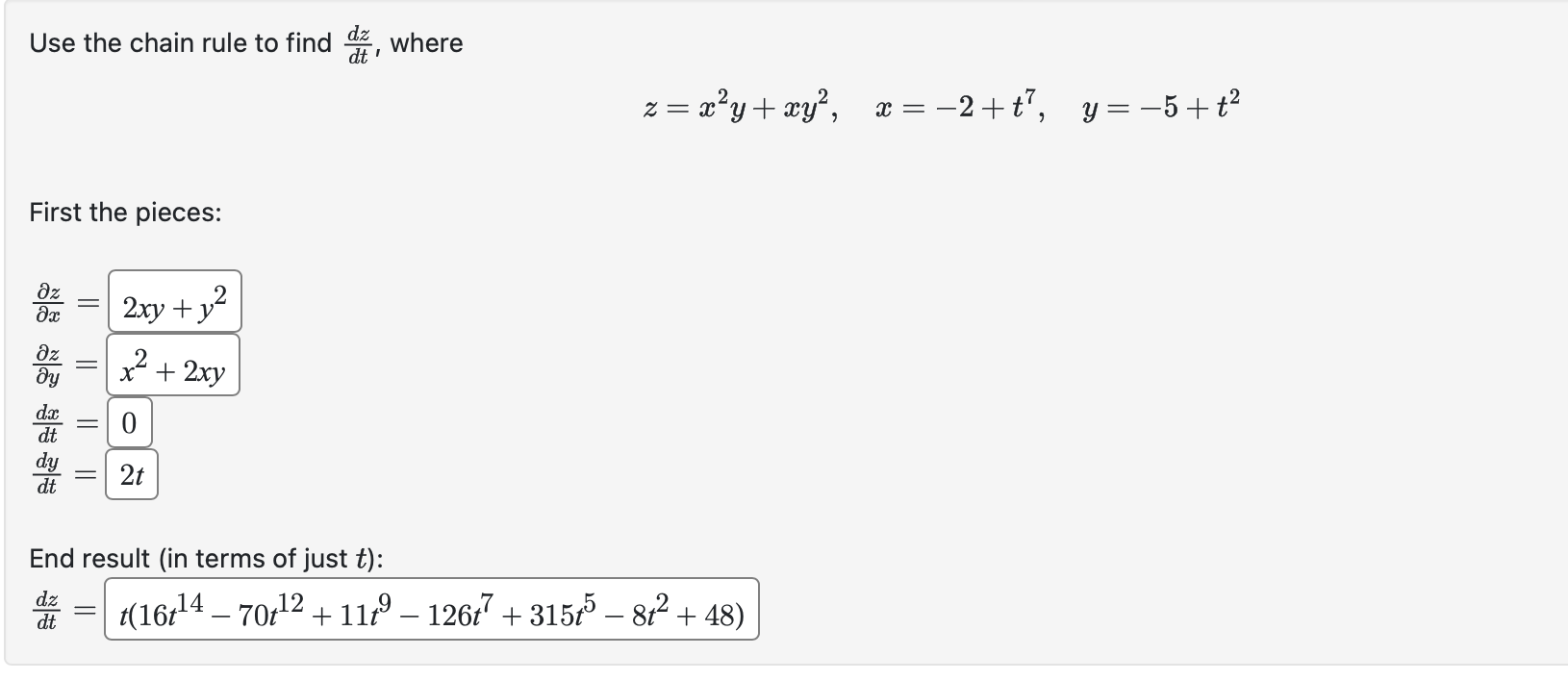 Solved Use The Chain Rule To Find Dzdt 7622