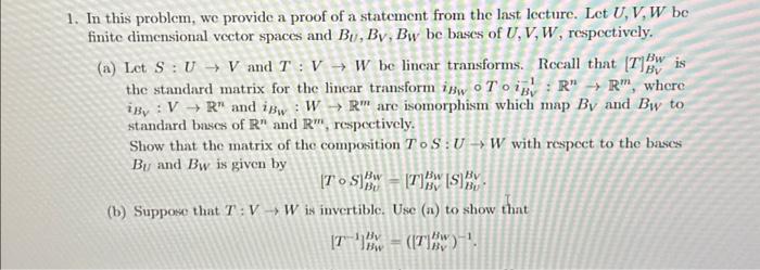 Solved 1. In this problem, we provide a proof of a statement | Chegg.com