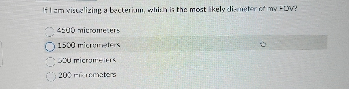 Solved If I am visualizing a bacterium, which is the most | Chegg.com
