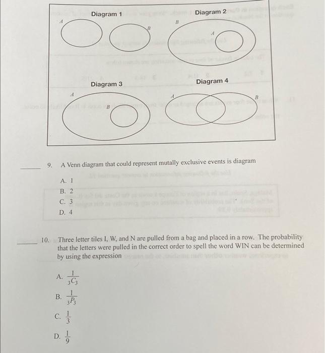 Solved Diagram 1 Diagram 2 B DO Diagram 3 Diagram 4 4 B B 9. | Chegg.com