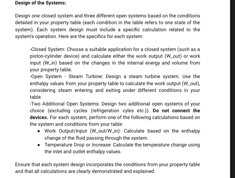 Solved Design of the Systems:Design one closed system and | Chegg.com