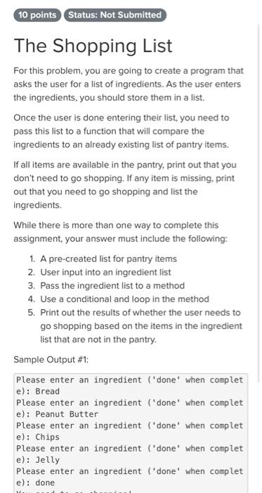 Solved For this problem, you are going to create a program | Chegg.com