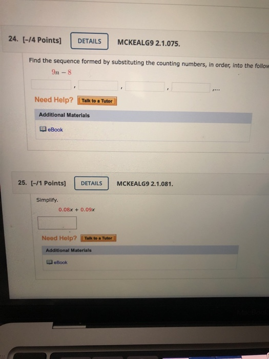 Solved 24. [-14 Points] DETAILS MCKEALG9 2.1.075. Find the | Chegg.com