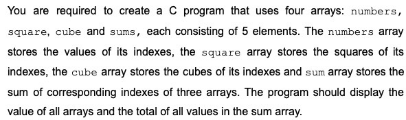 Solved You are required to create a C program that uses four | Chegg.com