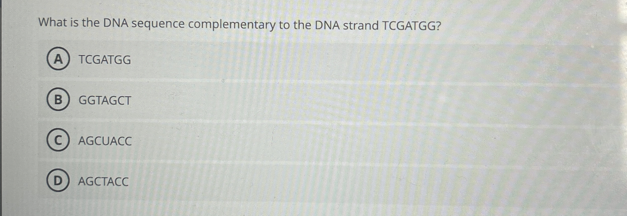 Solved What is the DNA sequence complementary to the DNA | Chegg.com
