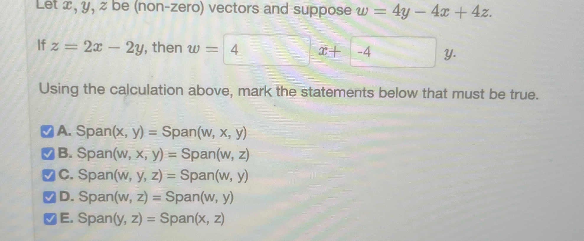 Solved Let X,y,z ﻿be (non-zero) ﻿vectors And Suppose | Chegg.com