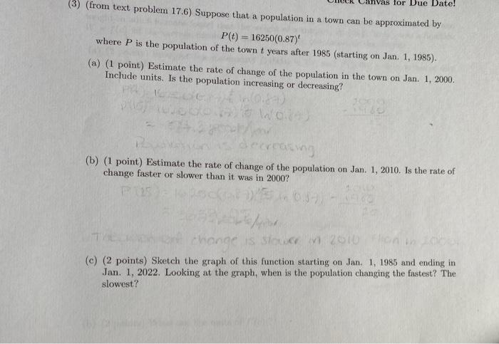 Solved (from text problem 17.6) Suppose that a population in | Chegg.com