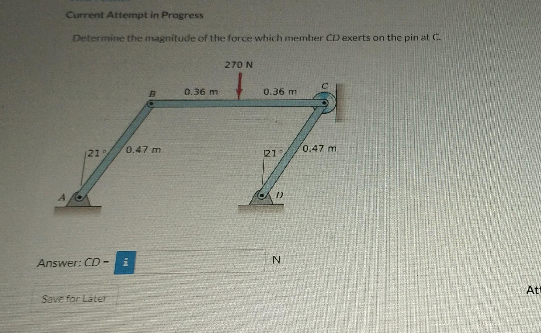 Solved Current Attempt In Progress Determine The Magnitude | Chegg.com