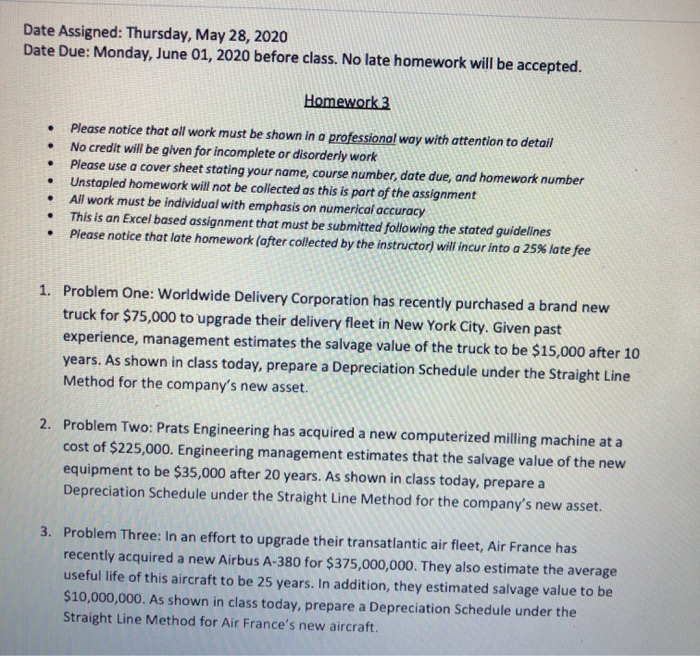 Solved Date Assigned: Thursday, May 28, 2020 Date Due: | Chegg.com