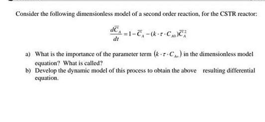 Solved Consider the following dimensionless model of a | Chegg.com