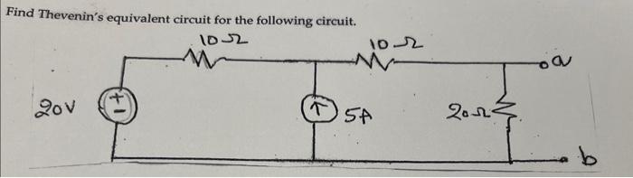 Solved Find Thevenin's Equivalent Circuit For The Following | Chegg.com