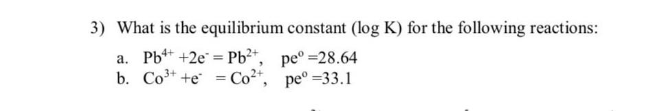 Solved What is the equilibrium constant (logK) for the | Chegg.com